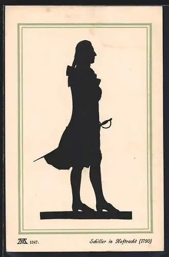 AK Friedrich Schiller in Hoftracht, Silhouette