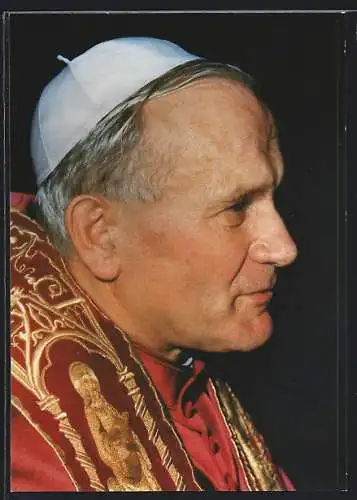 AK Papst Johannes Paul II. mit Pileolus, Porträt im Profil