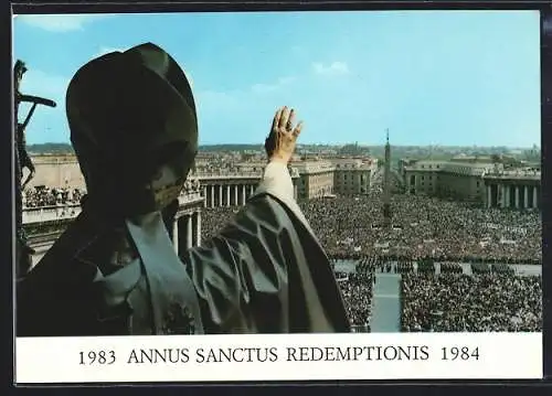 AK Papst Johannes Paul II. überblickt den Petersplatz