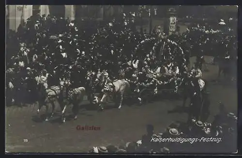 AK Wien, Kaiserhuldigungsfestzug 1908, festlicher Wagen