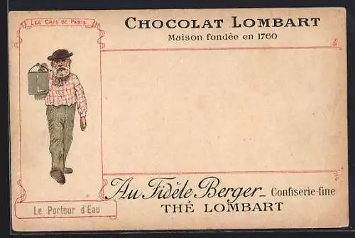 AK Le Porteur d`Eau, Chocolat Lombart