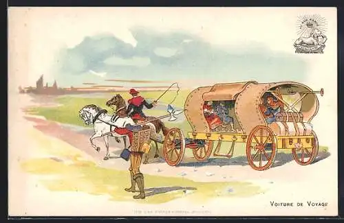 Lithographie Voiture de Voyage, Chocolat Delhaize