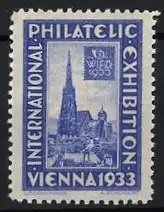 Reklamemarke Wien, International Philatelic Exhibition 1933, Stephansdom