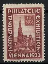 Reklamemarke Wien, International Philatelic Exhibition 1933, Stephansdom