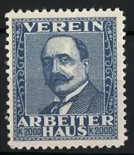 Reklamemarke Verein Arbeiterhaus, Österreichischer Arbeiterführer / Gewerkschaftsführer