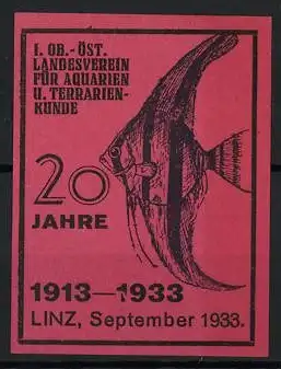 Reklamemarke Linz, 20 Jahre 1913-1933, Fisch