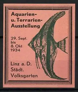 Reklamemarke Linz, Aquarien- u. Terrarien-Ausstellung 1934, Fisch