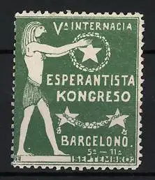 Reklamemarke Barcelona, V Internacia Esperantista Kongreso, Stern und Figur