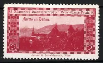 Reklamemarke Krems an der Donau, Allgemeiner Niederösterreichischer Volksbildungs-Verein, Stadtansicht