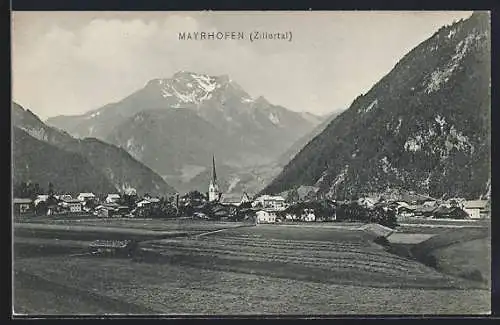 AK Mayrhofen /ZIllertal, Panorama mit Bergen