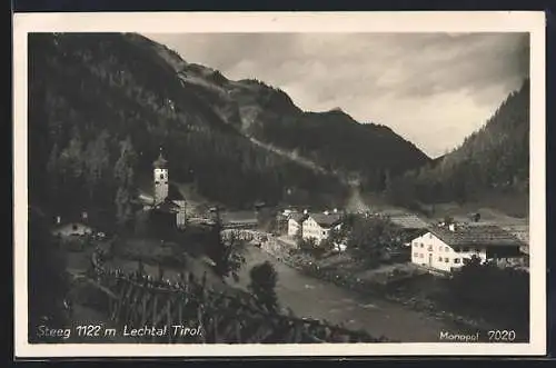 AK Steeg /Lechtal, Ortsansicht mit Kirche