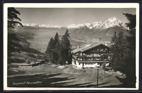 AK Schwaz, Alpengasthof Grafenast mit dem Schwimmbad