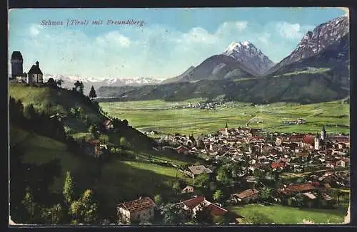 AK Schwaz, Panorama mit Freundsberg