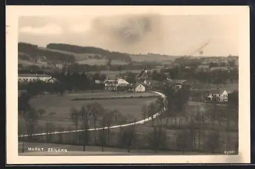 AK Markt Zeilern, Panorama der Ortschaft