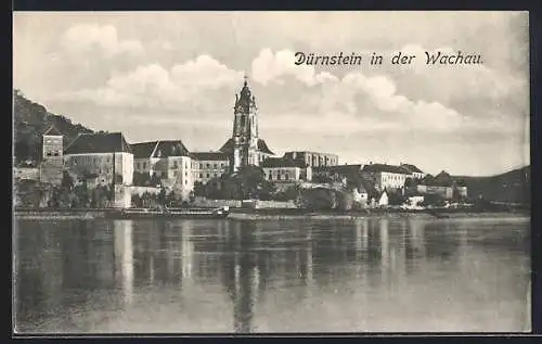 AK Dürnstein in der Wachau, Ansicht vom Wasser aus