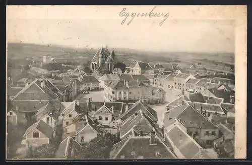 AK Eggenburg, Teilansicht aus der Vogelschau