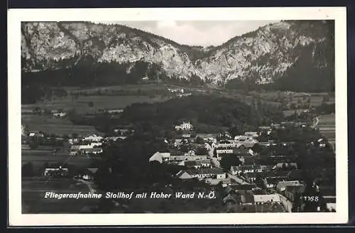 AK Stollhof, Fliegeraufnahme mit Hoher Wand