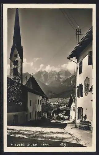 AK Mieders, Teilansicht mit der Kirche