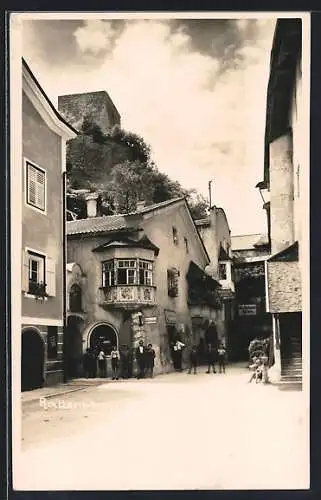 AK Rattenberg, Cafe-Restaurant Adler und Conditorei, davor Knaben