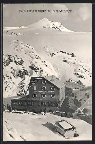 AK Stilfs, Hotel Ferdinandshöhe auf dem Stilfserjoch im Winter