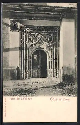 AK Göss bei Leoben, Portal der Stiftskirche
