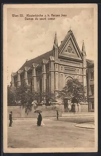 AK Wien III, Klosterkirche z. h. Herzen Jesu, Dames du sacre coeur