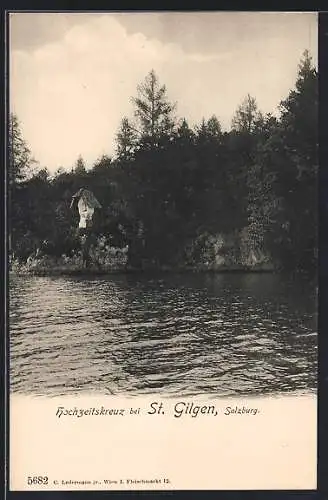 AK St. Gilgen, Blick zum Hochzeitskreuz