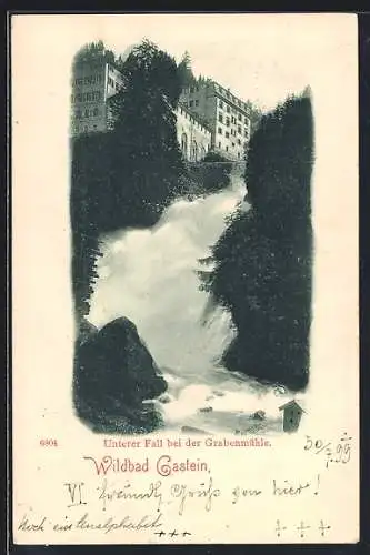 AK Bad Gastein, Unterer Fall bei der Grabenmühle