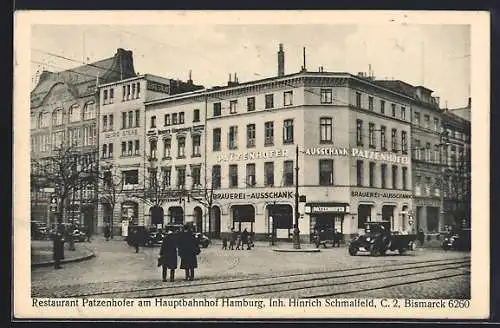 AK Hamburg-St.Georg, Restaurant Patzenhofer am Hauptbahnhof v. Hinrich Schmalfeld