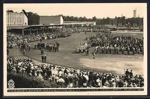 Foto-AK Dresden, Stadion Güntzplatz, Erster Waffentag der Deutschen Kavallerie 1931