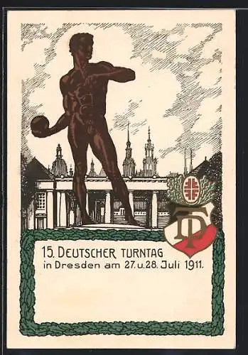 AK Dresden, 15. Deutscher Turntag am 27. und 28. Juli 1911