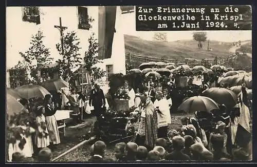 AK Krispl, Prozession zur Glockenweihe 1924