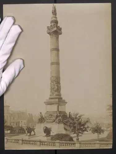 Fotografie Phot Neurdein Freres, Paris, Ansicht Bruxelles, La Colonne de Congres, Grossformat 21 x 28cm