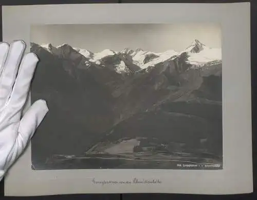 Fotografie unbekannter Fotograf, Ansicht Zell am See, Blick zum Grossglockner von der Schmittenhöhe