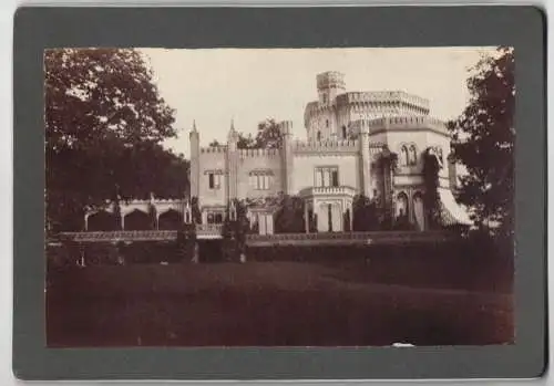 8 Fotografien J. F. Stiehm, Berlin, Ansicht Potsdam, Schloss Babelsberg, Siegessäule, Sanssouci, Schloss Kleinglienicke