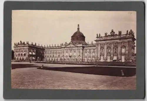 8 Fotografien J. F. Stiehm, Berlin, Ansicht Potsdam, Schloss Babelsberg, Siegessäule, Sanssouci, Schloss Kleinglienicke