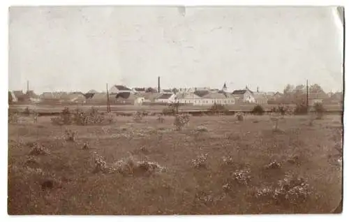 Fotografie unbekannter Fotograf, Ansicht Rychnow / Reichen, Blick nach dem Ort über die Felder