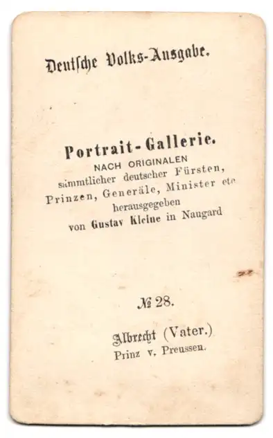 Fotografie Gustav Kleine, Naugard, Prinz Albrecht von Preussen in Uniform mit Halsorden 1