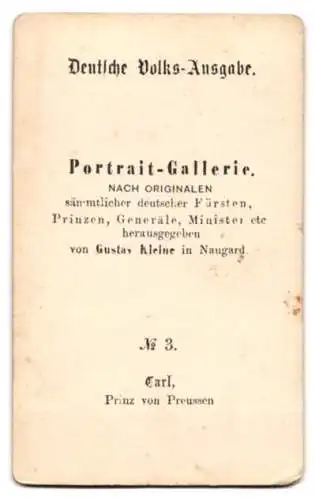 Fotografie Gustav Kleine, Naugard, Carl Prinz von Preussen in Uniform mot Ordenspange