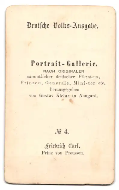 Fotografie Gustav Kleine, Naugard, Prinz Friedrich Carl von Preussen in Husaren Uniform 1