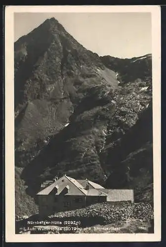 AK Nürnberger-Hütte, Ansicht mit Äuss. Wetterspitze und Simingerjöchl