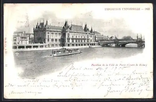 AK Paris, Exhibition Universelle 1900, Pavillon de la Ville de Paris, Cours la Reine