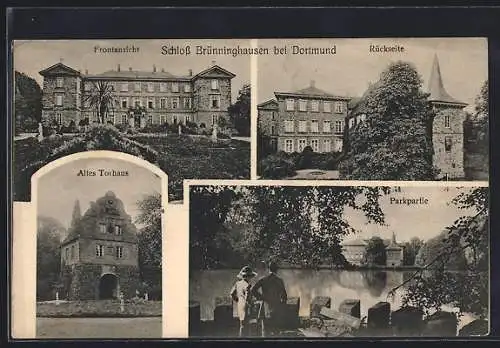 AK Dortmund, Schloss Brünninghausen, Altes Torhaus, Park