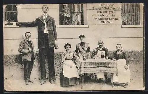 AK Friedburg-Lengau /Ob.-Öst., Der Riese Franz Winkelmaier, 258cm gross