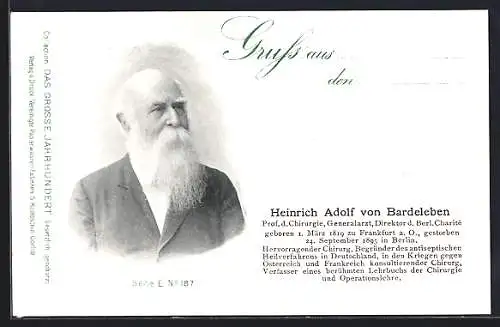 AK Heinrich Adolf von Bardeleben, Prof. d. Chirurgie