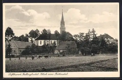 AK Fallingbostel, Blick vom Böhmetal auf den Ort