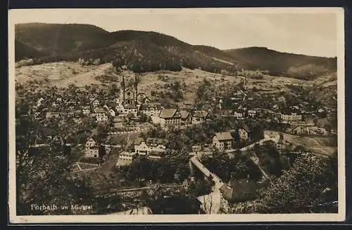 AK Forbach im Murgtal, Ortsansicht aus der Vogelschau