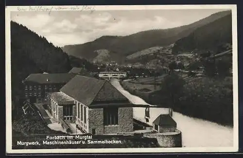 AK Forbach /Murgtal, Murgwerk, Maschinenhäuser u. Sammelbecken