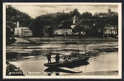 AK Herstelle /Oberweser, An der Fähre