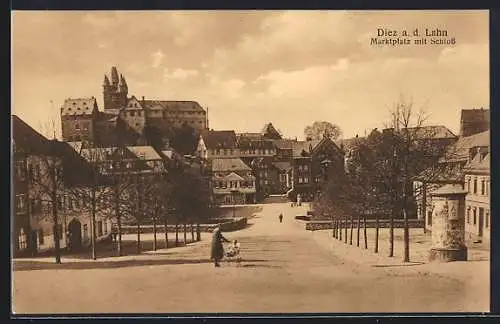 AK Diez a. d. Lahn, Marktplatz mit Schloss